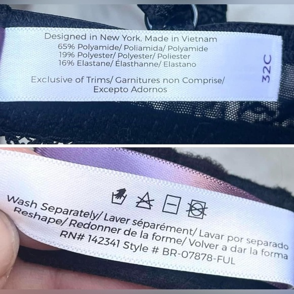 Adore Me (NWT) 32 C black lace floral bra - clothes - Picture 17 of 17